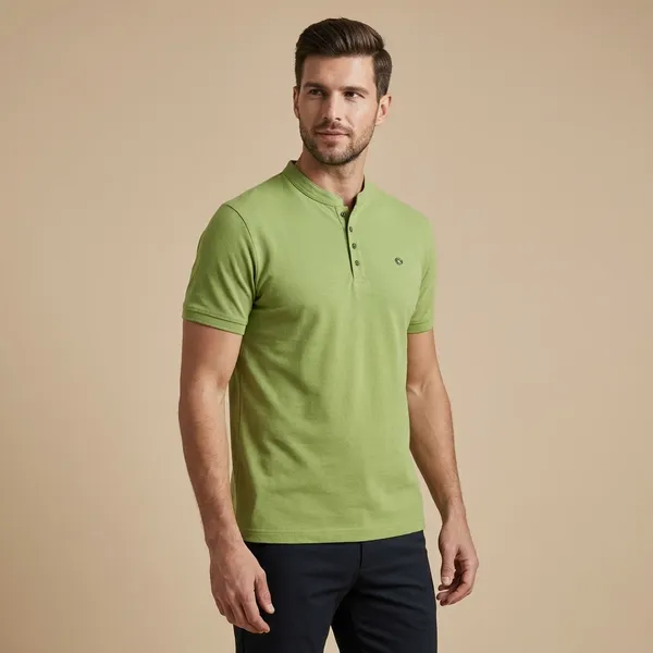 Green_Imp_Tencel_Lycra_Henley_T-Shirt_For_Men