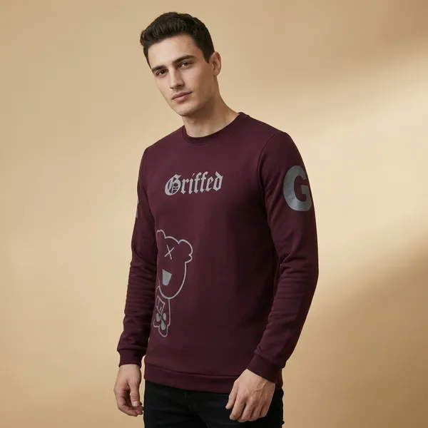 Burgundy_Imp_3_Line_Knit_Sweatshirt_For_Men