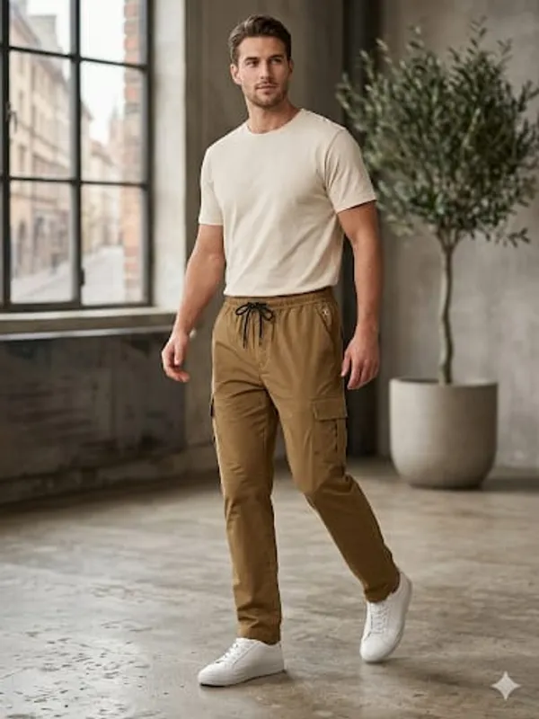Brown_Imp_Fashion_Knit_Cargo_Pants_For_Men