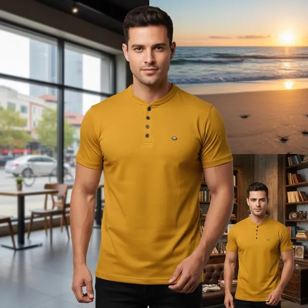 Mustard_Yellow_Imp_Tencel_Lycra_Henley_T-Shirt_For_Men