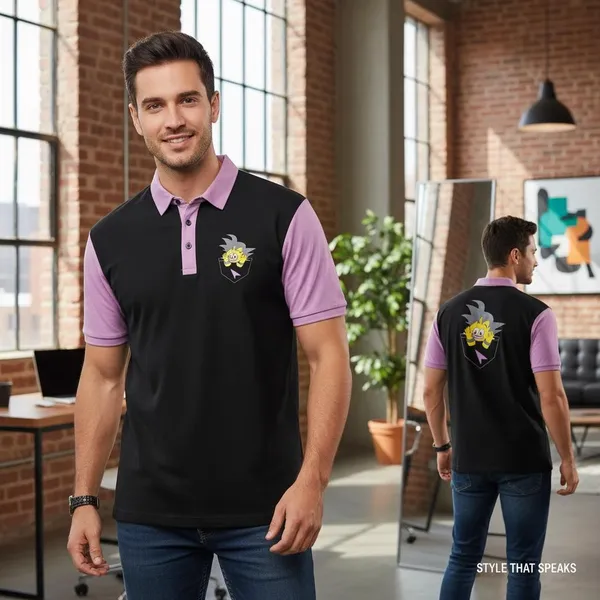 Black_And_Purple_Imp_Cotton_Bio_Wash_Polo_T-Shirt_For_Men