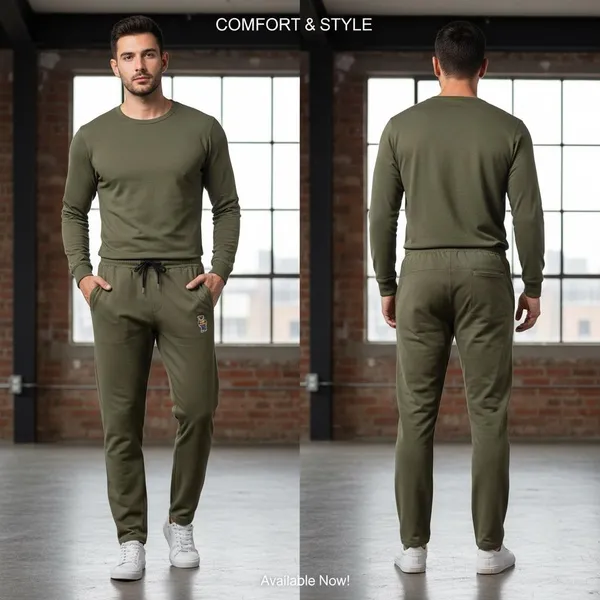 Olive_Green_Imp_Tencel_Cadbury_Track_Pants_For_Men