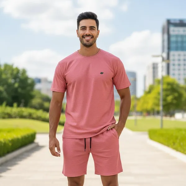 Coral_Pink_Imp_Cotton_Jacquard_Co-Ord_Set_For_Men