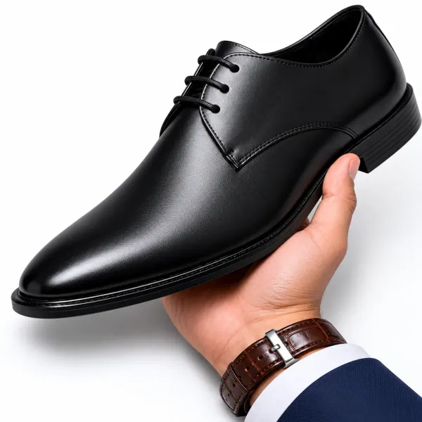 Soft_Leather_Black_Leather_Lace_Up_Derby_Formal_Shoes_For_Men