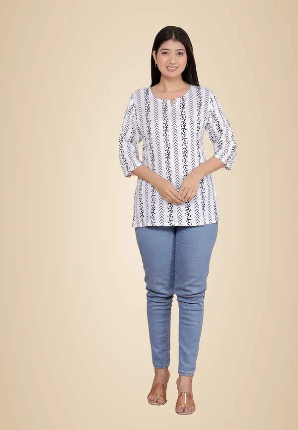 White_Rayon_Printed_Short_Kurti_Stylish_Kurta_Trendy_Short_Kurta_For_Daily_&_Office_Wear_For_Women