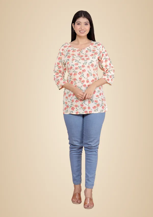 White_Rayon_Printed_Short_Kurti_Stylish_Kurta_Trendy_Short_Kurta_For_Daily_&_Office_Wear_For_Women