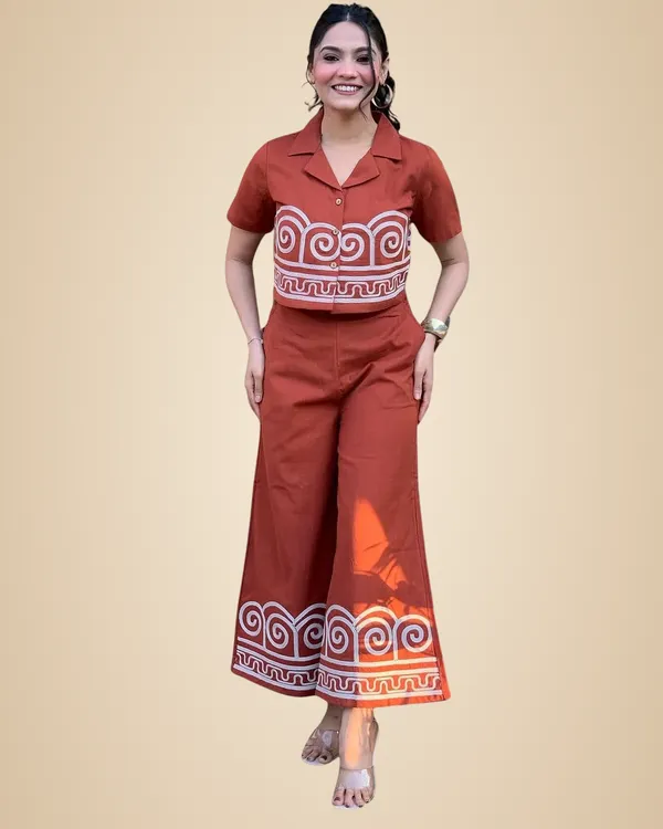 Orange_Cotton_Embroidered_Crop_Top_Co-Ord_Set_Coordinate_Set_Summer_Wear_Printed_Crop_Top_With_Pant_Set_For_Women