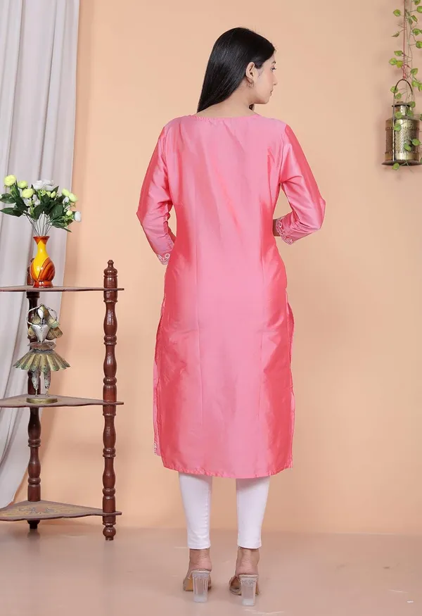 Pink_Satin_Embroidered_Printed_Straight_Kurti_For_Women