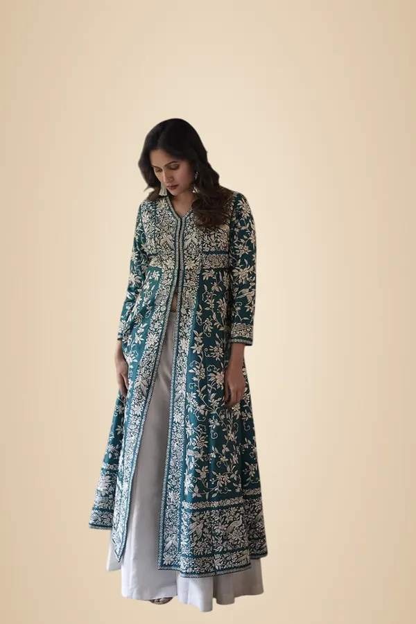 Green_Cotton_Embroidery_A-Linen_Kurti_With_Palazzo_Set_For_Women
