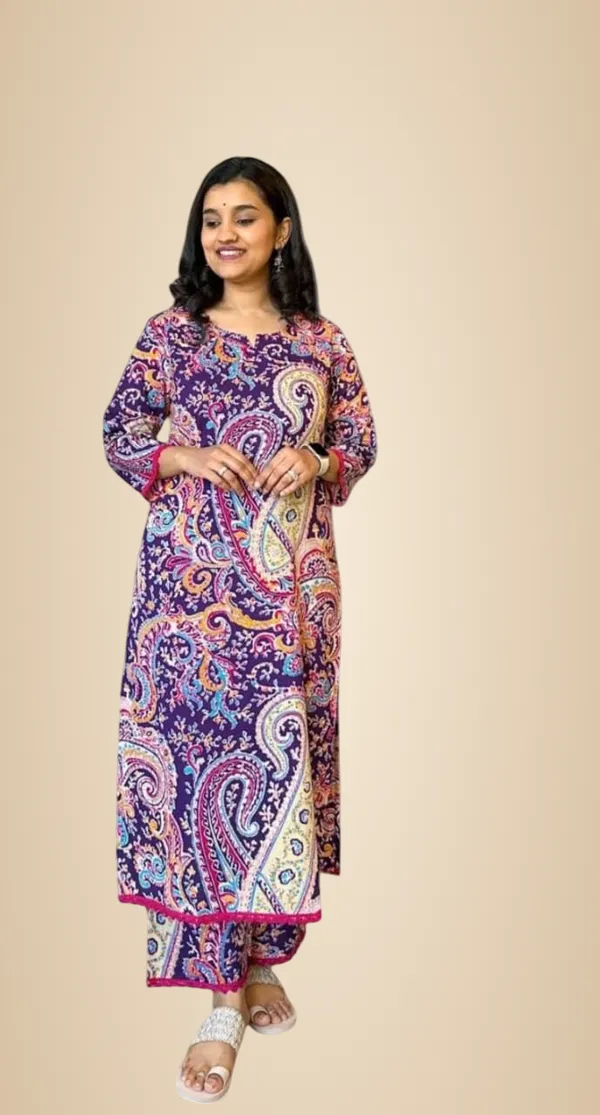 Multicolour_Cotton_Printed_Straight_Kurti_With_Pant_Two_Piece_Co-Ord_Set_For_Women