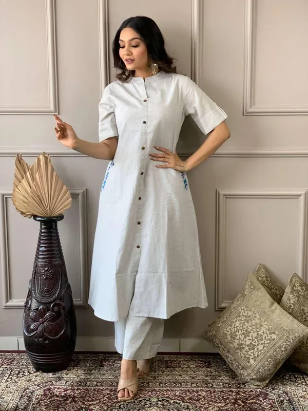 White_Cotton_Embroidered_Long_A-Linen_Kurti_With_Palazzo_For_Women