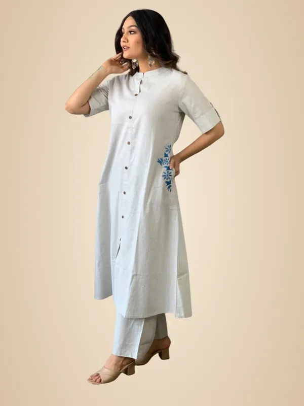 White_Cotton_Embroidered_Long_A-Linen_Kurti_With_Palazzo_For_Women