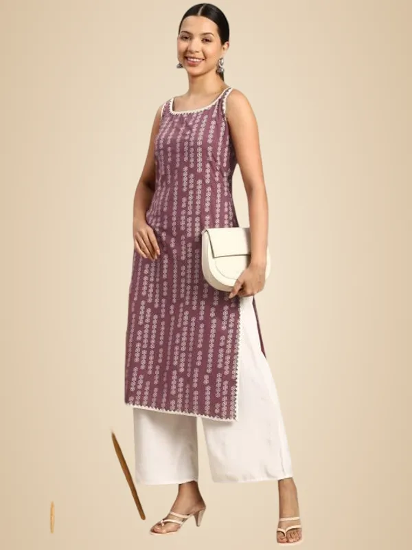 Mauve_Rayon_Printed_Straight_Kurti_With_Pant_Set_For_Women