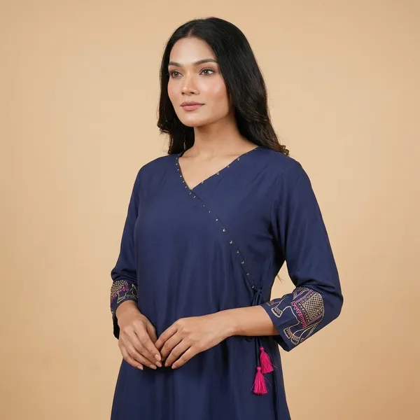 Blue_Rayon_Embroidered_Straight_Kurti_With_Pant_Set_For_Women