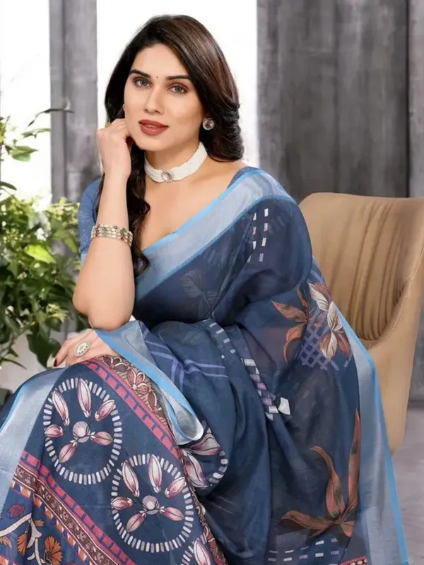 Ethnic_Pure_Soft_Cotton_Linen_Digital_Printed_Saree_with_Unstitched_Blouse_Piece_|_Bollywood_Style_Lightweight_Traditional_Wear_for_Women