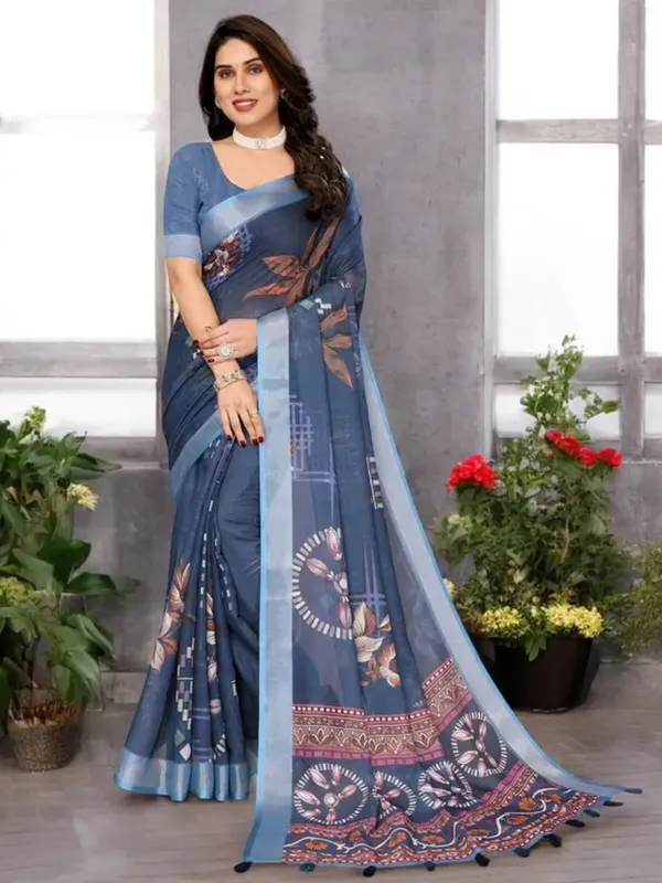 Ethnic_Pure_Soft_Cotton_Linen_Digital_Printed_Saree_with_Unstitched_Blouse_Piece_|_Bollywood_Style_Lightweight_Traditional_Wear_for_Women