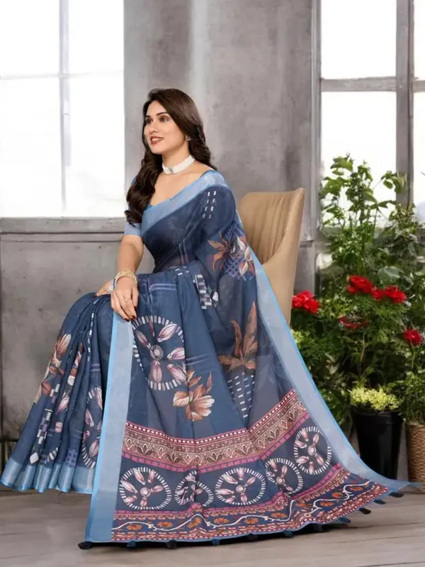 Ethnic_Pure_Soft_Cotton_Linen_Digital_Printed_Saree_with_Unstitched_Blouse_Piece_|_Bollywood_Style_Lightweight_Traditional_Wear_for_Women