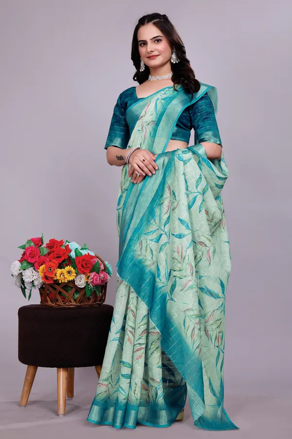 Ethnic_Pure_Soft_Cotton_Linen_Digital_Printed_Saree_with_Unstitched_Blouse_Piece_|_Bollywood_Style_Lightweight_Traditional_Wear_for_Women