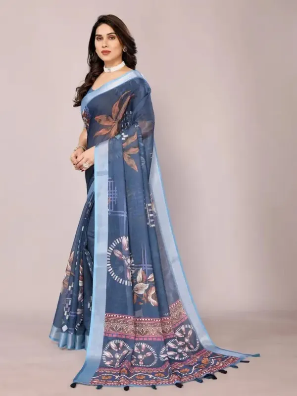 Ethnic_Pure_Soft_Cotton_Linen_Digital_Printed_Saree_with_Unstitched_Blouse_Piece_|_Bollywood_Style_Lightweight_Traditional_Wear_for_Women