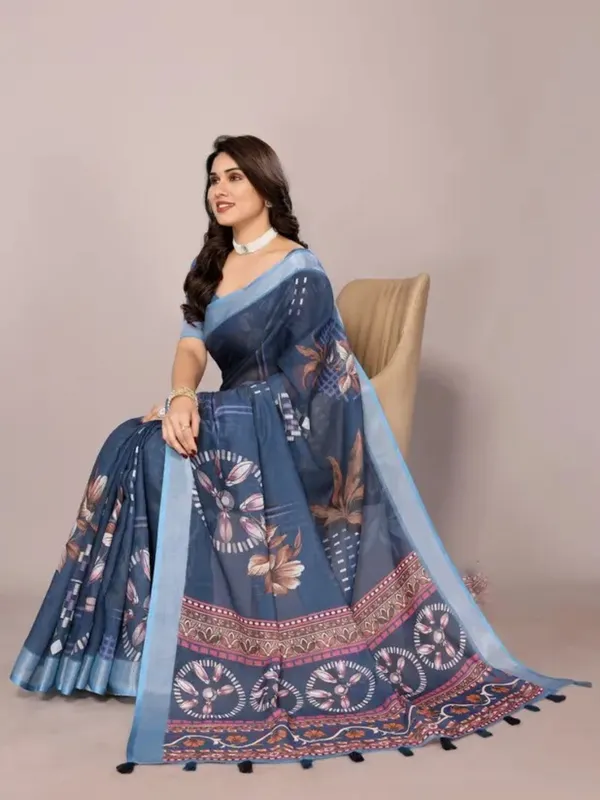 Ethnic_Pure_Soft_Cotton_Linen_Digital_Printed_Saree_with_Unstitched_Blouse_Piece_|_Bollywood_Style_Lightweight_Traditional_Wear_for_Women