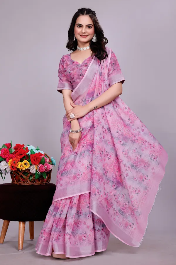 Ethnic_Pure_Soft_Cotton_Linen_Digital_Printed_Saree_with_Unstitched_Blouse_Piece_|_Bollywood_Style_Lightweight_Traditional_Wear_for_Women