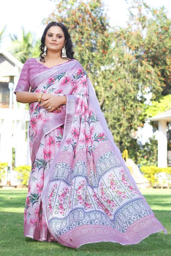 Ethnic_Pure_Soft_Cotton_Linen_Digital_Printed_Saree_with_Unstitched_Blouse_Piece_|_Bollywood_Style_Lightweight_Traditional_Wear_for_Women