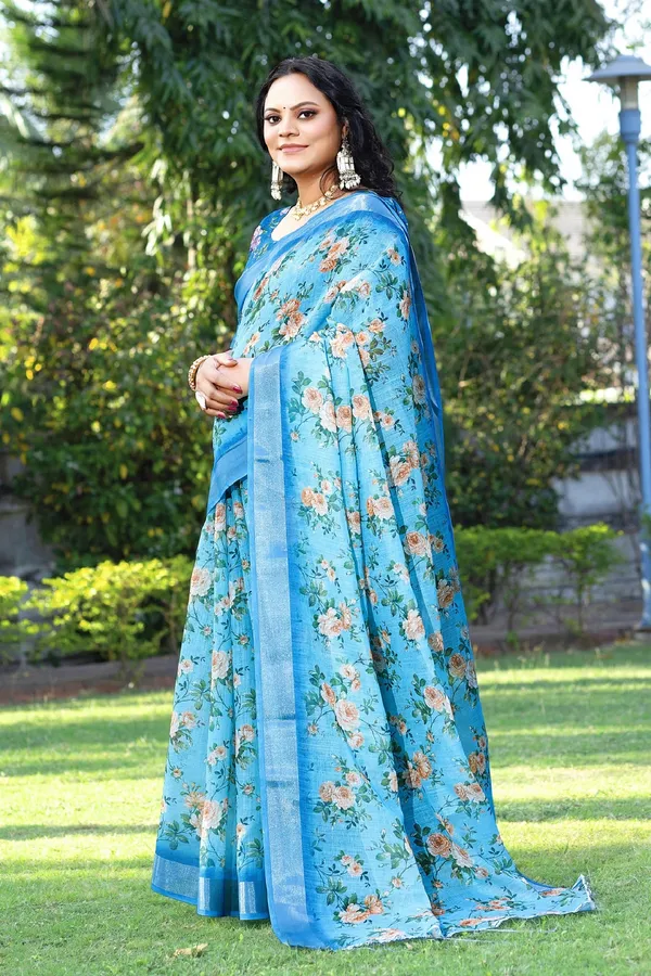 Ethnic_Pure_Soft_Cotton_Linen_Digital_Printed_Saree_with_Unstitched_Blouse_Piece_|_Bollywood_Style_Lightweight_Traditional_Wear_for_Women