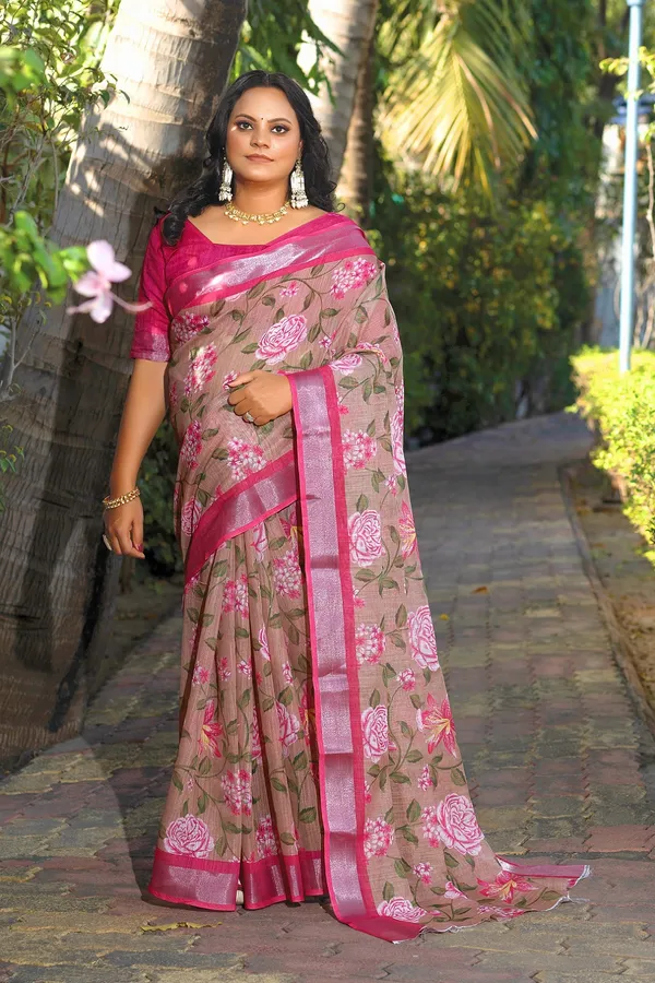 Ethnic_Pure_Soft_Cotton_Linen_Digital_Printed_Saree_with_Unstitched_Blouse_Piece_|_Bollywood_Style_Lightweight_Traditional_Wear_for_Women