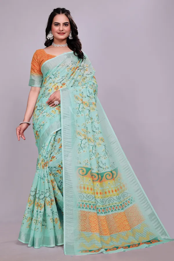 Ethnic_Pure_Soft_Cotton_Linen_Digital_Printed_Saree_with_Unstitched_Blouse_Piece_|_Bollywood_Style_Lightweight_Traditional_Wear_for_Women
