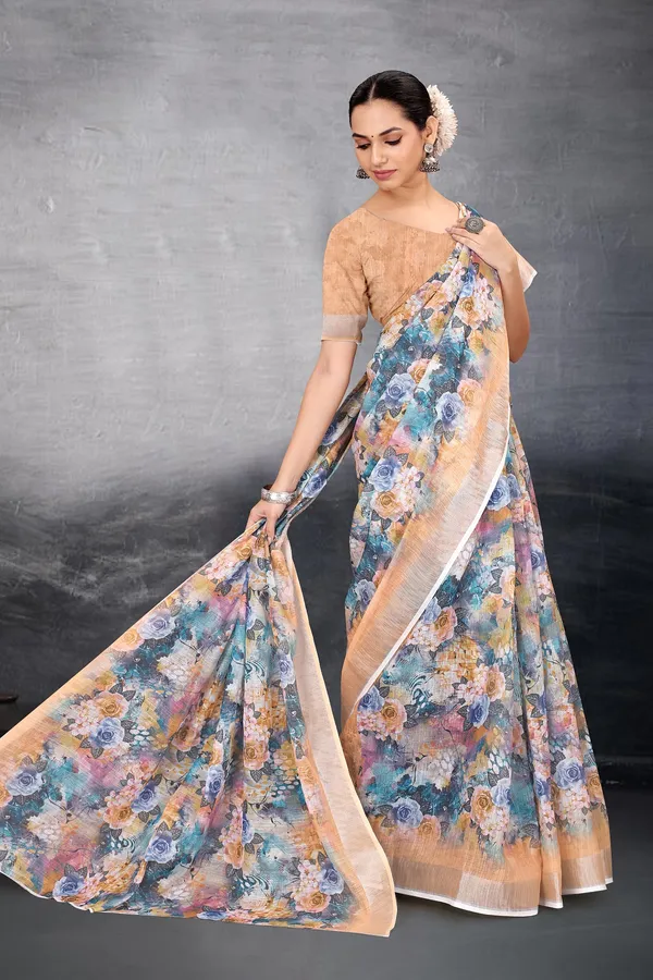 Ethnic_Pure_Soft_Cotton_Linen_Digital_Printed_Saree_with_Unstitched_Blouse_Piece_|_Bollywood_Style_Lightweight_Traditional_Wear_for_Women