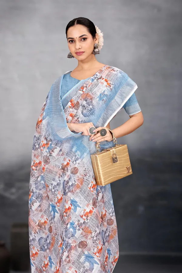 Ethnic_Pure_Soft_Cotton_Linen_Digital_Printed_Saree_with_Unstitched_Blouse_Piece_|_Bollywood_Style_Lightweight_Traditional_Wear_for_Women