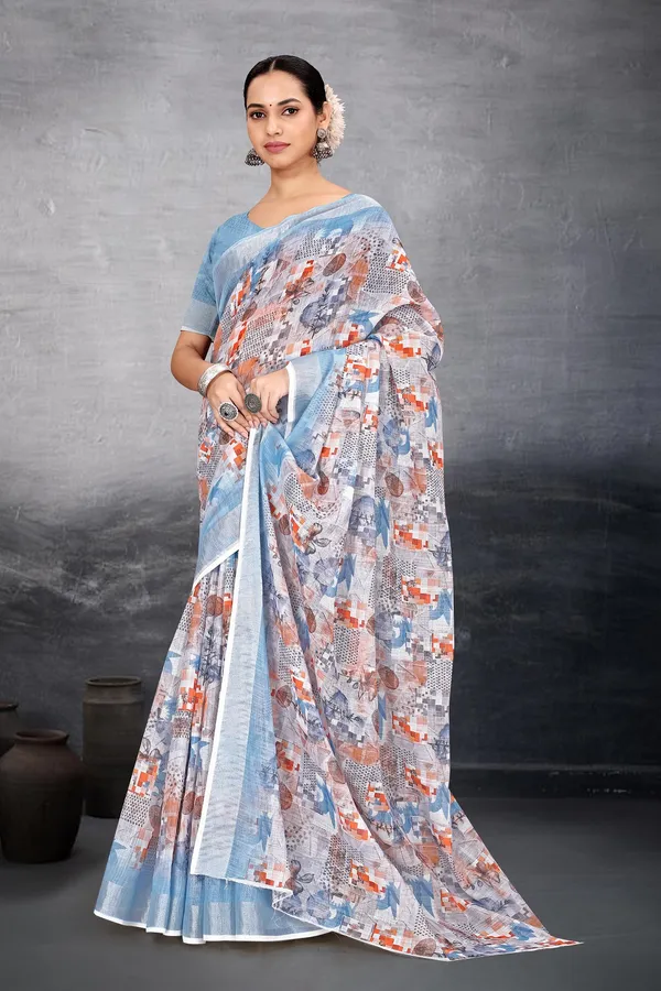 Ethnic_Pure_Soft_Cotton_Linen_Digital_Printed_Saree_with_Unstitched_Blouse_Piece_|_Bollywood_Style_Lightweight_Traditional_Wear_for_Women
