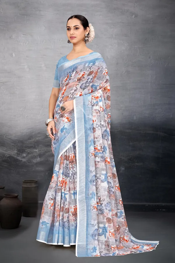 Ethnic_Pure_Soft_Cotton_Linen_Digital_Printed_Saree_with_Unstitched_Blouse_Piece_|_Bollywood_Style_Lightweight_Traditional_Wear_for_Women