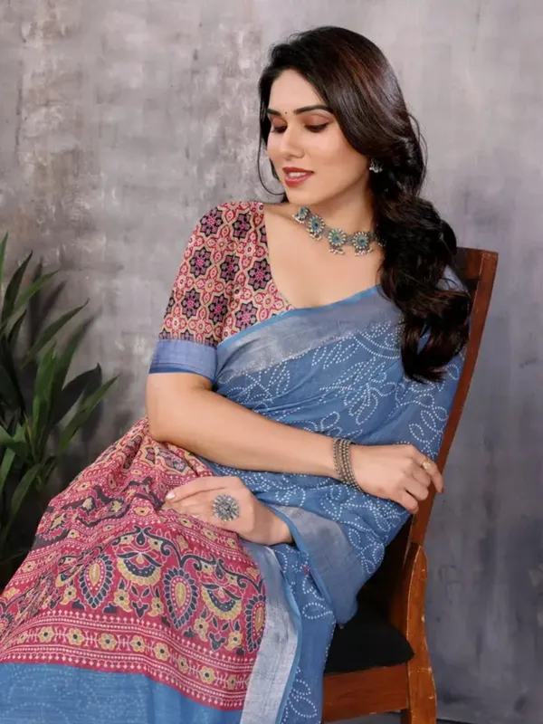 Ethnic_Pure_Soft_Cotton_Linen_Digital_Printed_Saree_with_Unstitched_Blouse_Piece_|_Bollywood_Style_Lightweight_Traditional_Wear_for_Women
