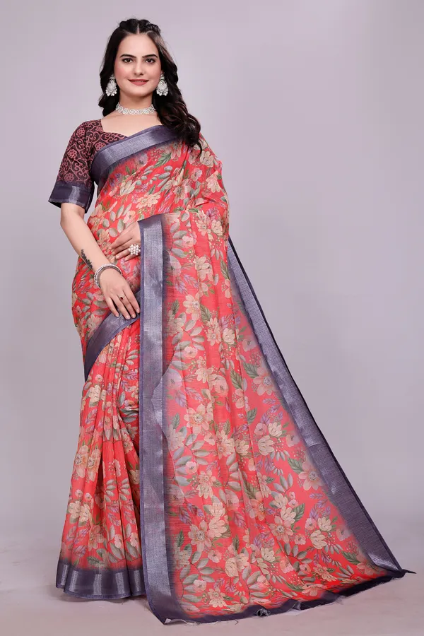 Ethnic_Pure_Soft_Cotton_Linen_Digital_Printed_Saree_with_Unstitched_Blouse_Piece_|_Bollywood_Style_Lightweight_Traditional_Wear_for_Women