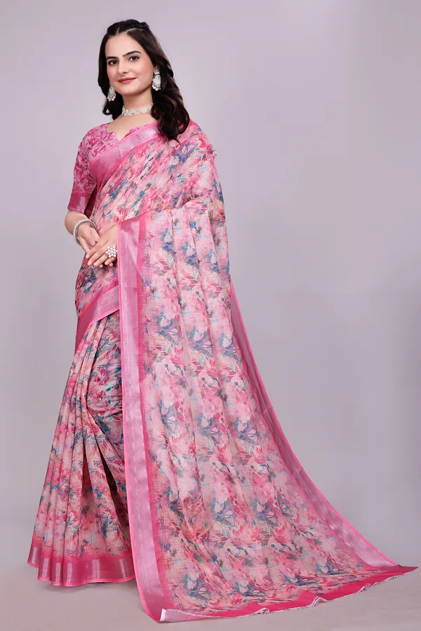 Ethnic_Pure_Soft_Cotton_Linen_Digital_Printed_Saree_with_Unstitched_Blouse_Piece_|_Bollywood_Style_Lightweight_Traditional_Wear_for_Women