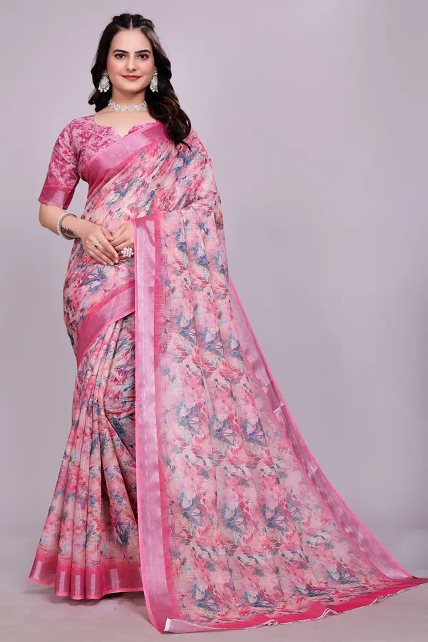 Ethnic_Pure_Soft_Cotton_Linen_Digital_Printed_Saree_with_Unstitched_Blouse_Piece_|_Bollywood_Style_Lightweight_Traditional_Wear_for_Women