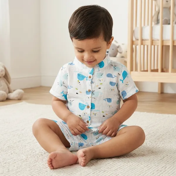 White_And_Blue_Muslin_Premium_Clothing_Set_For_Kids