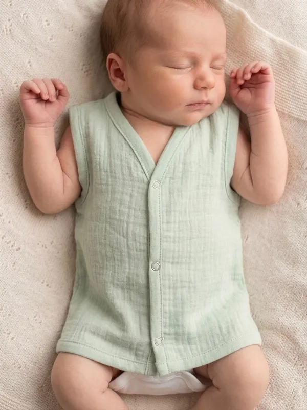 Grey_And_Green_Muslin_Premium_Jabla_For_Kids