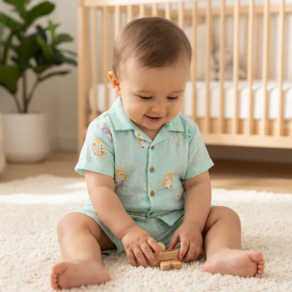 Light_blue__Muslin_Premium_Shirt_Set_For_Kids