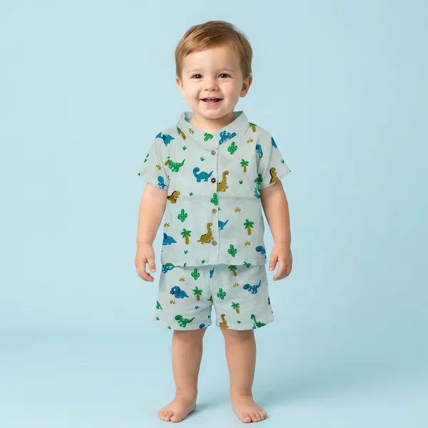 Light_Blue_Muslin_Premium_Shirt_Set_For_Kids