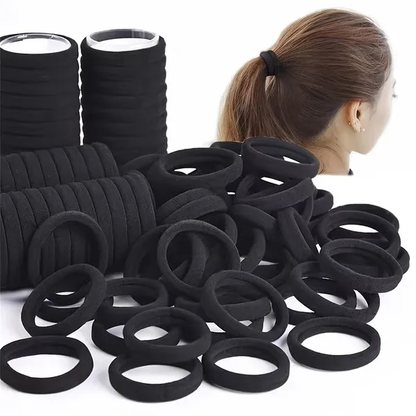 Black_Seamless_Hair_Ties_Pack_Of_Multiple_Elastic_Hair_Bands