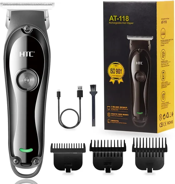 Htc_At_118_Rechargeable_Hair_Clipper_With_Iso_9001_Certification_Professional_T_Blade_Design