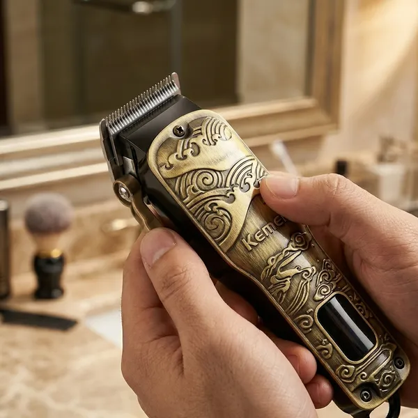 Kemei_Professional_Hair_Trimmer_With_Embossed_Zinc_Alloy_Body_And_Lcd_Display