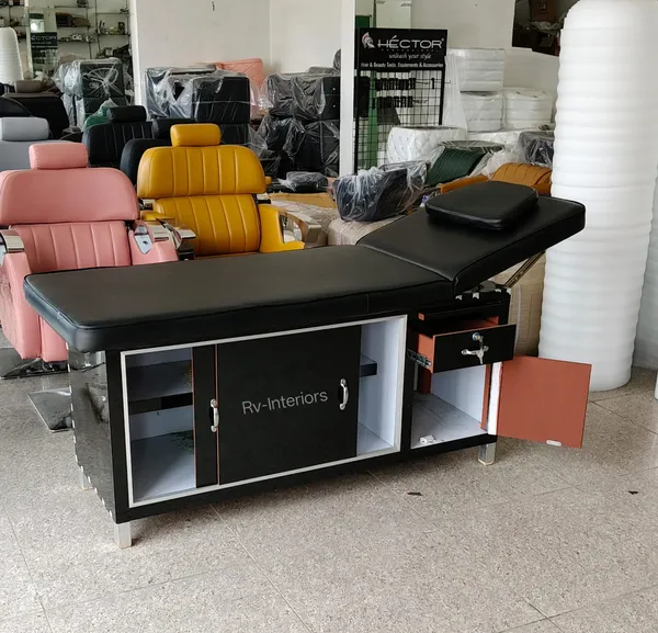 Professional_Massage_Table_With_Storage_Cabinet_Black_Leather_Spa_Bed