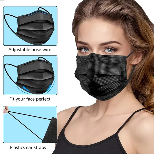 Black_Disposable_Face_Mask_With_Adjustable_Nose_Wire_And_Elastic_Ear_Straps_(100pcs)