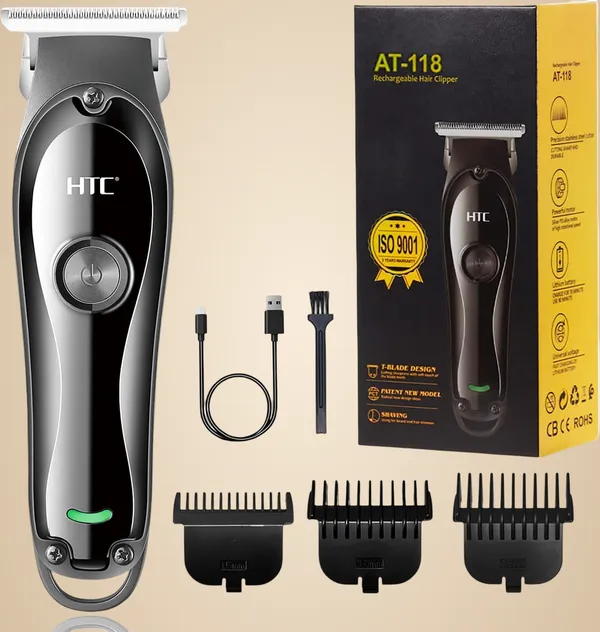 Htc_At_118_Rechargeable_Hair_Clipper_With_Iso_9001_Certification_Professional_T_Blade_Design