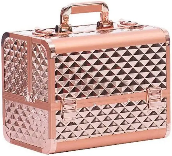 Rose_Gold_Diamond_Pattern_Professional_Makeup_Storage_Case_With_Handle
