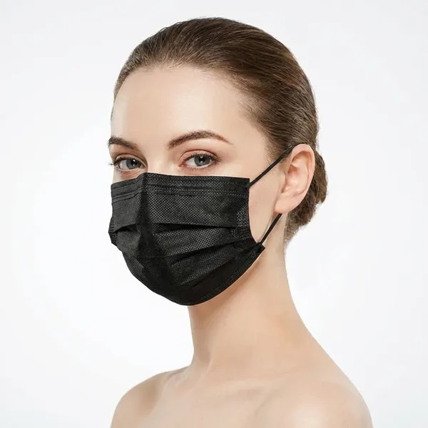 Black_Disposable_Face_Mask_With_Adjustable_Nose_Wire_And_Elastic_Ear_Straps_(100pcs)