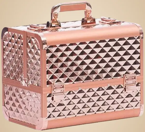 Rose_Gold_Diamond_Pattern_Professional_Makeup_Storage_Case_With_Handle